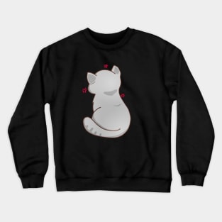 Kawaii Angry Gray Cat from the backside, Cat Lover Crewneck Sweatshirt